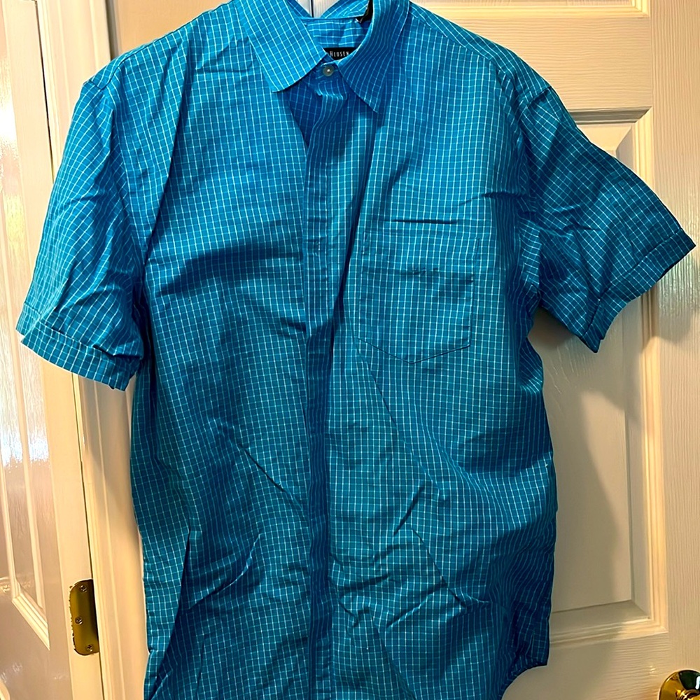 Teal short sleeve button up
